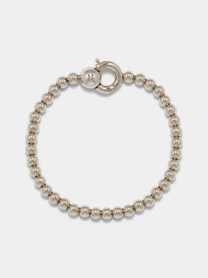 Aeyde | Sasha Ball Chain Palladium-Plated Bracelet for Women | Luxury Materials | Handmade in Italy