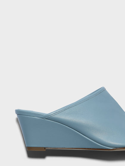 Aeyde | Suzanne Leather Heeled Sandals for Women | Glass Nappa | Round Toe | Mid Heel | Heel Details