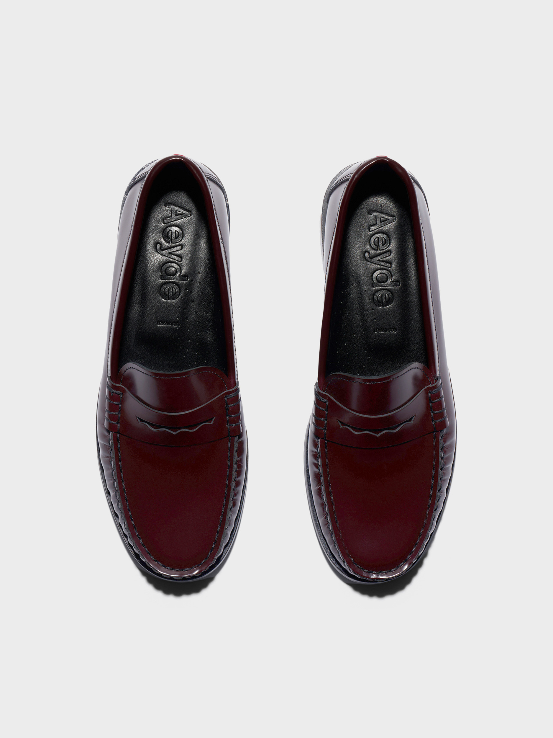 Aeyde | Terry Polido Leather Loafers Leather Flats for Women | Port Polido | Round Toe | Low Heel | Front View