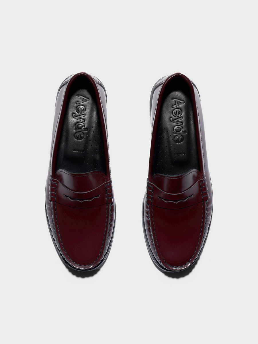 Aeyde | Terry Polido Leather Loafers Leather Flats for Women | Port Polido | Round Toe | Low Heel | Front View