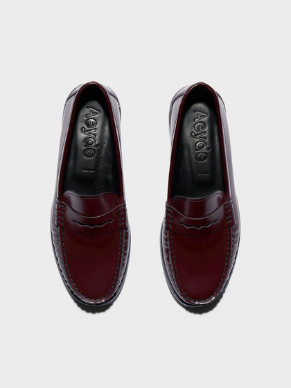 Aeyde | Terry Polido Leather Loafers Leather Flats for Women | Port Polido | Round Toe | Low Heel | Front View