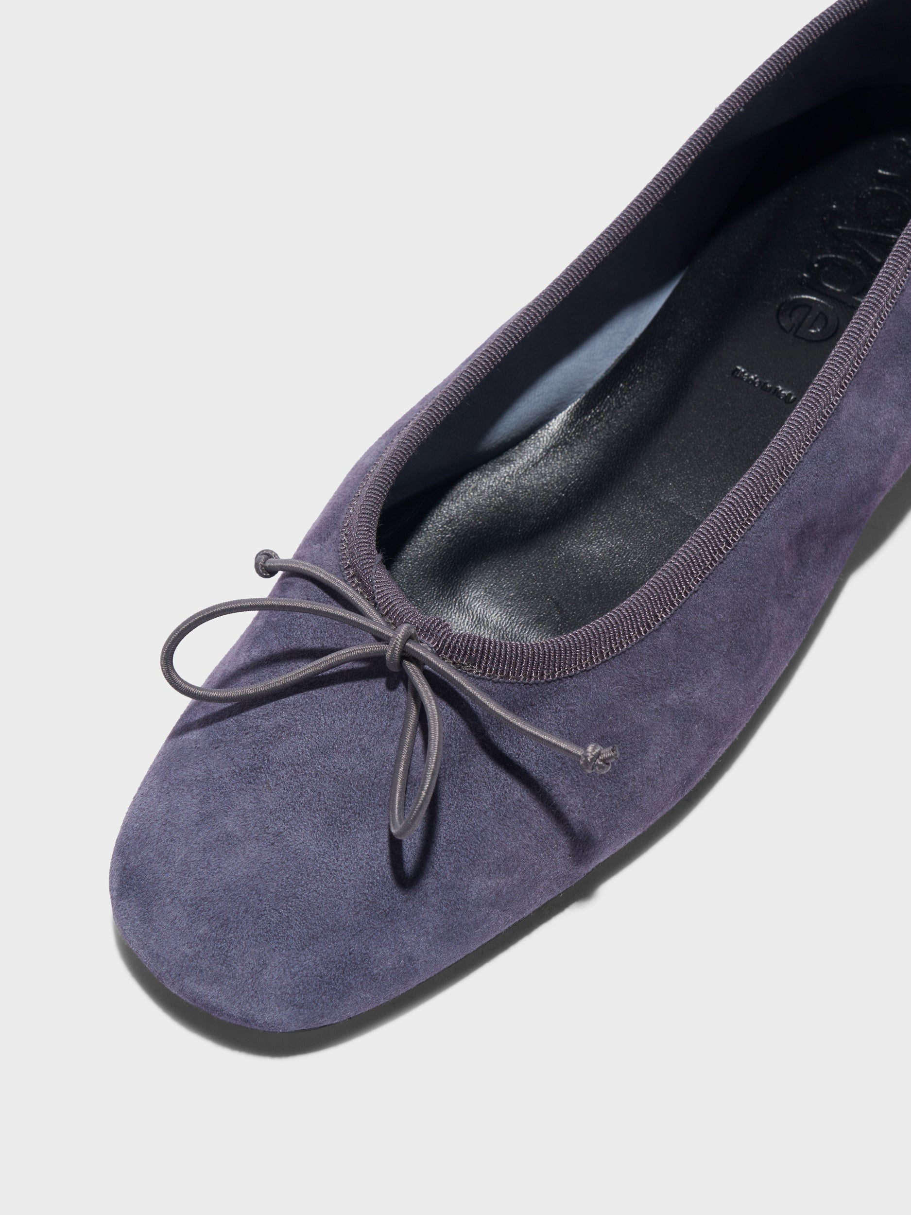 Aeyde | Tiby Suede Ballet Flats Leather Flats for Women | Dusty Purple Suede | Round Toe | Flat Heel | Heel Details