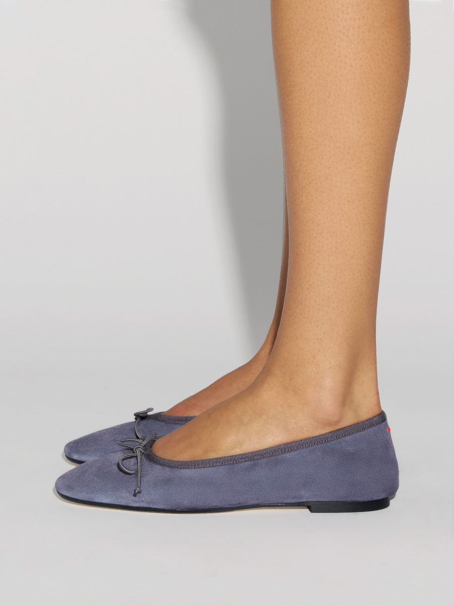 Aeyde | Tiby Suede Ballet Flats Leather Flats for Women | Moss Suede | Round Toe | Flat Heel | How to Style