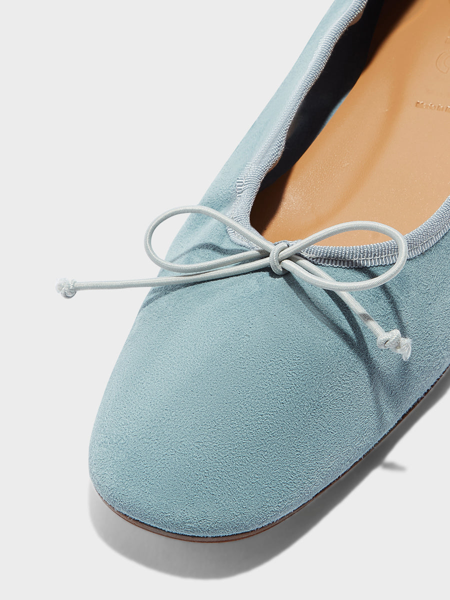 Aeyde | Tiby Leather Flats for Women | Glass Suede | Round Toe | Flat Heel | Heel Details