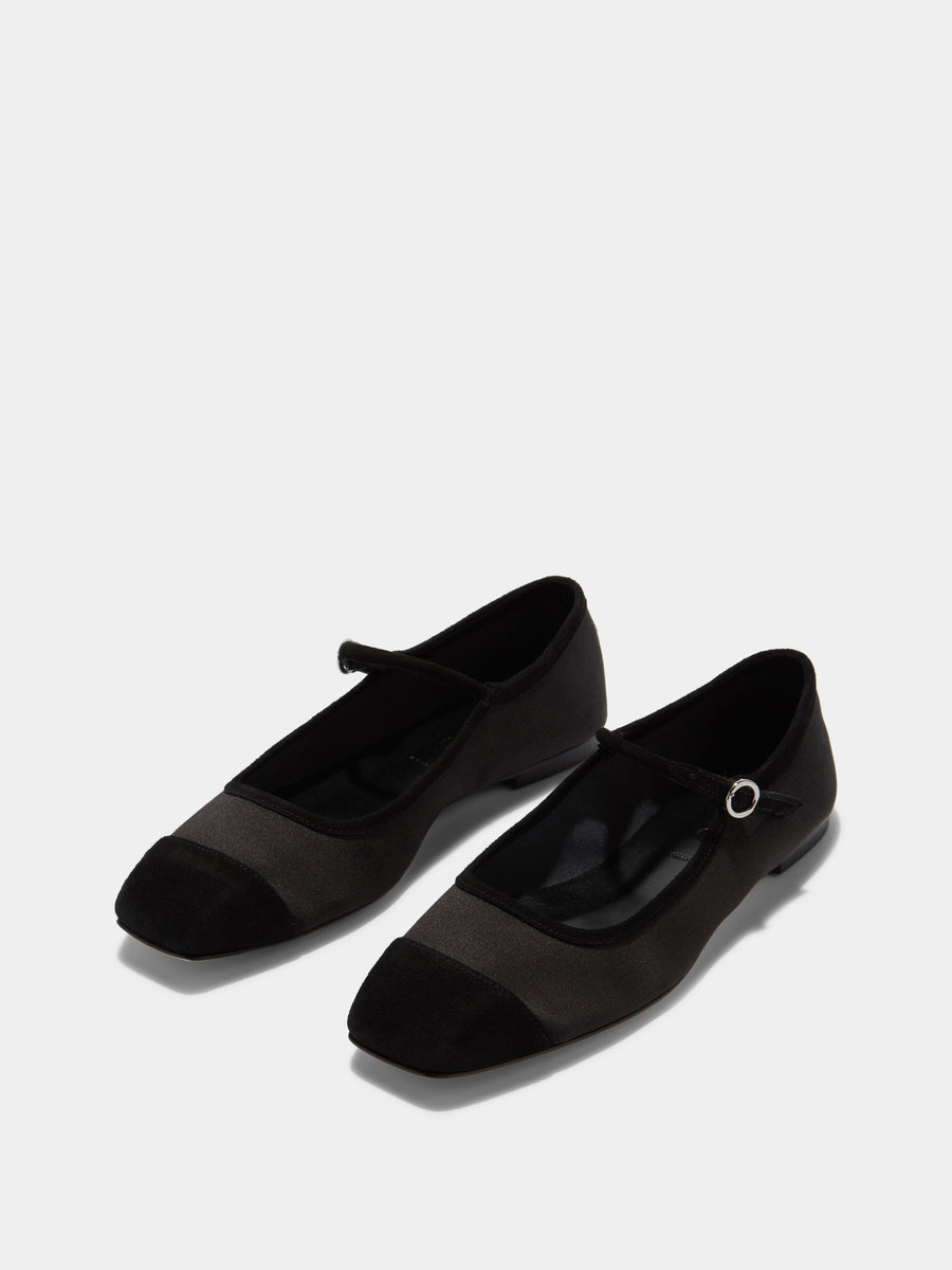 Uma Satin Toe-Cap Mary-Jane Flats