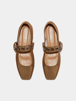 Uma Eyelet Grosgrain Mary-Janes Flats - Image 5