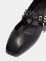 Uma Eyelet Leather Mary-Janes Flats - Image 3
