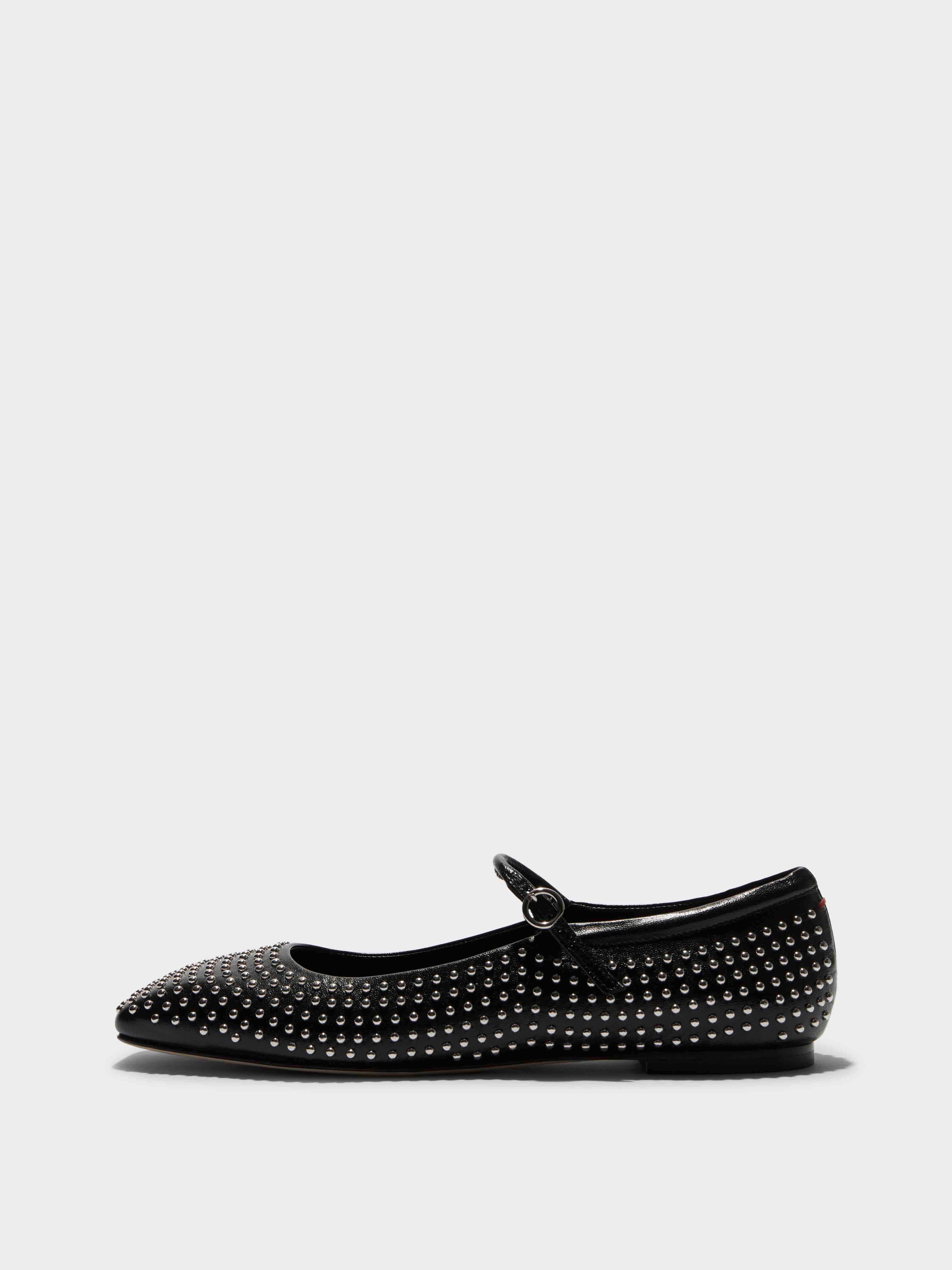 Uma Mini Stud Leather Mary-Jane Flats - Image 1