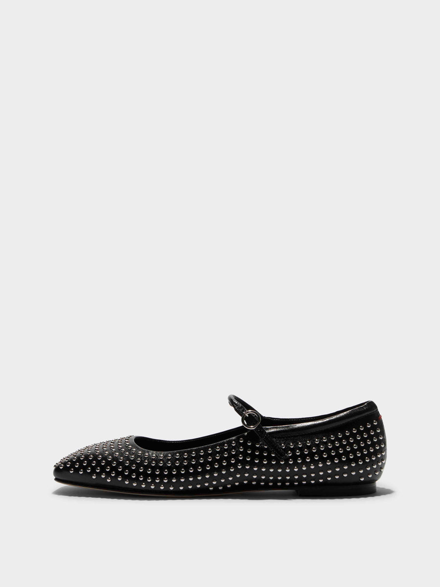 Uma Mini Stud Leather Mary-Jane Flats