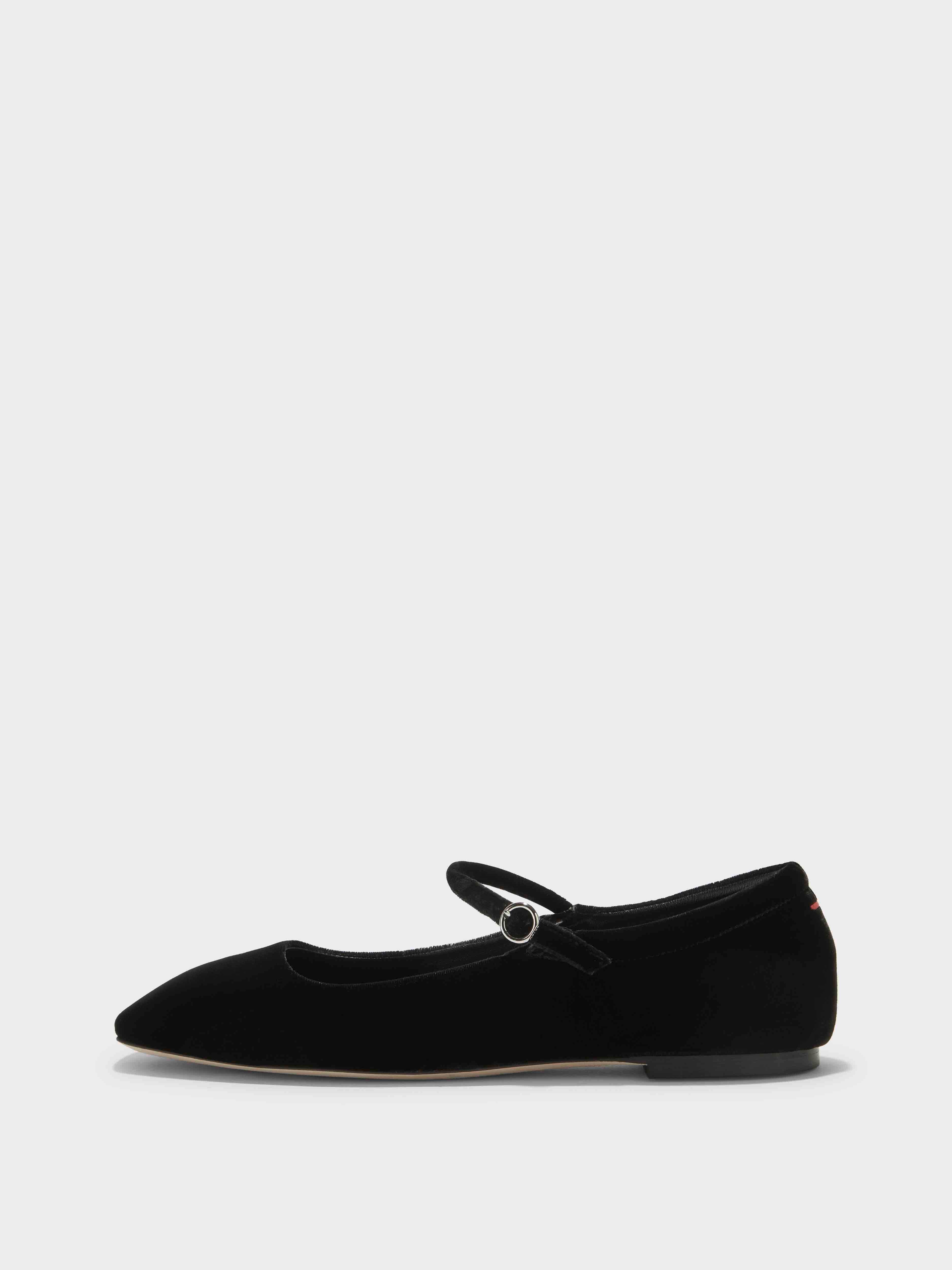 Uma Velvet Mary-Jane Flats - Image 1
