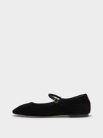 Uma Velvet Mary-Jane Flats - Image 1