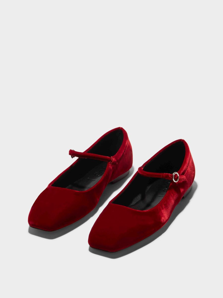 Uma Velvet Mary-Jane Flats