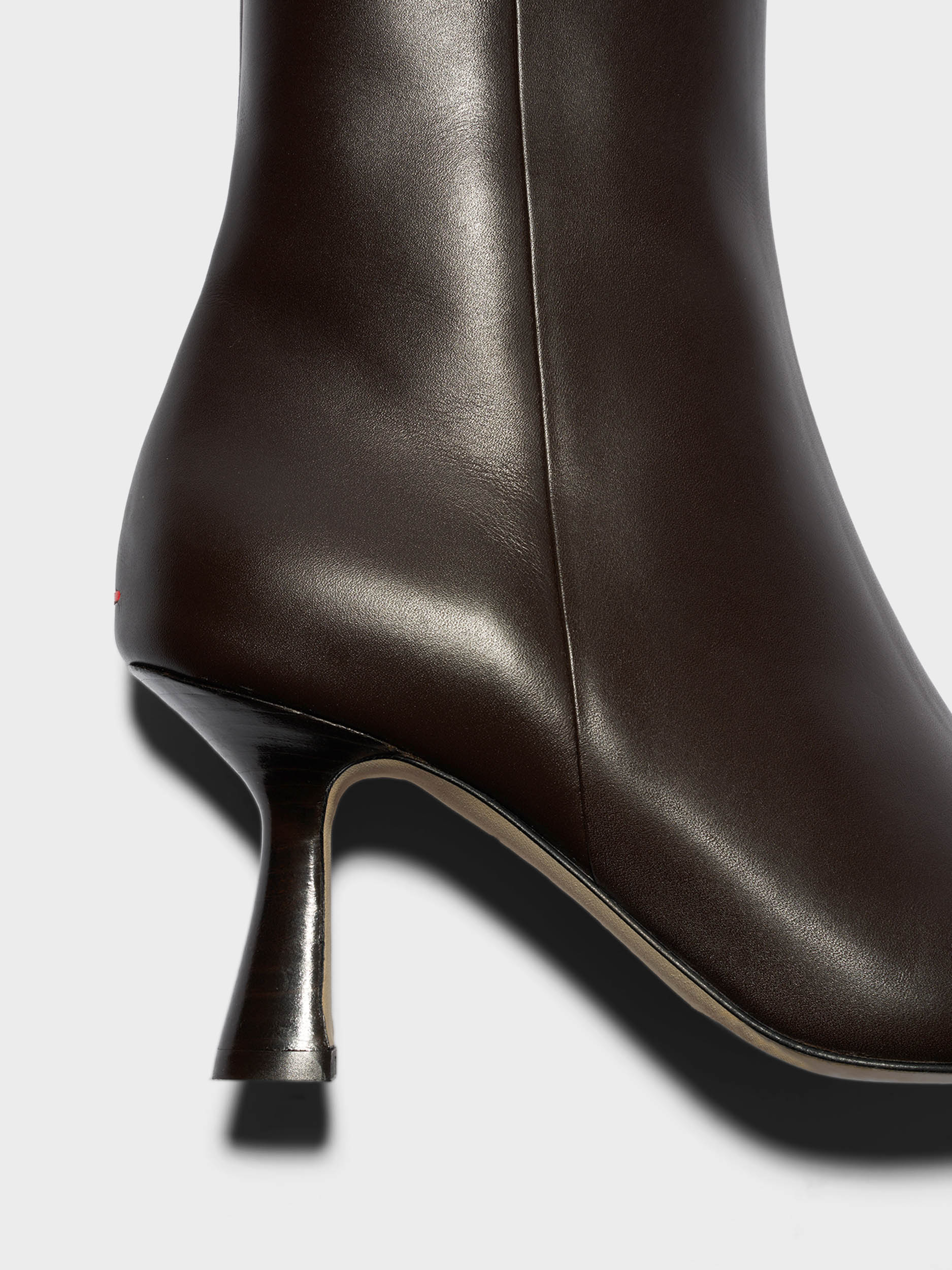 Aeyde | Vivi Leather Ankle Boots Leather Ankle Boots for Women | Moka Calf | Pointed Toe | High Heel | Heel Details