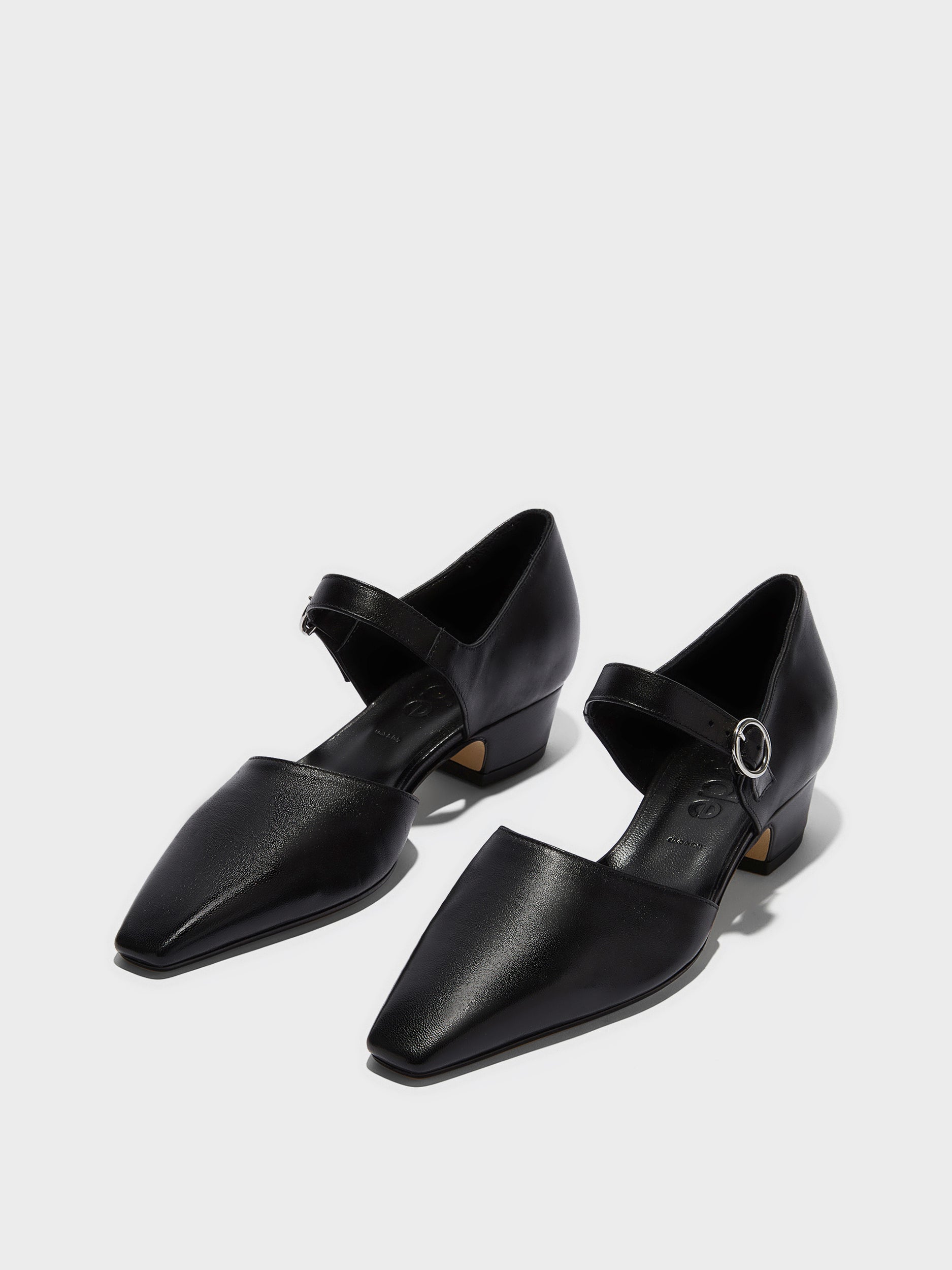 Aeyde | Yara Leather Pumps for Women | Black Nappa | Square Toe | Mid Heel | Luxury Materials | Handmade in Italy