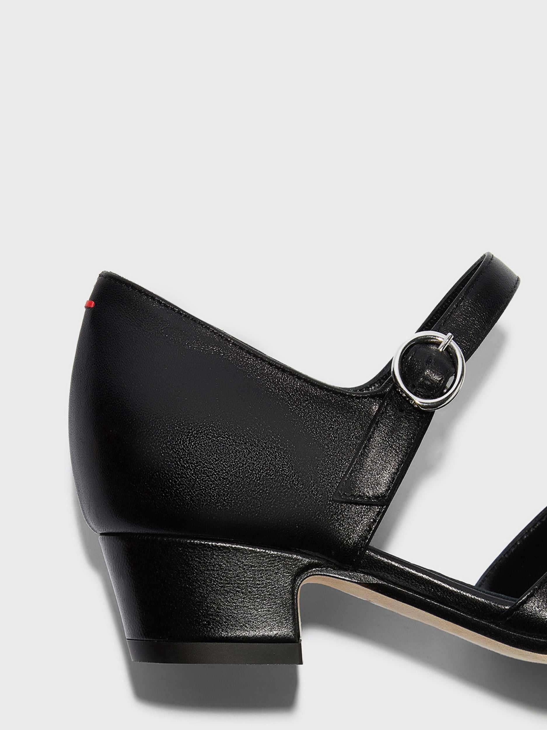 Aeyde | Yara Leather Pumps for Women | Black Nappa | Square Toe | Mid Heel | Heel Details