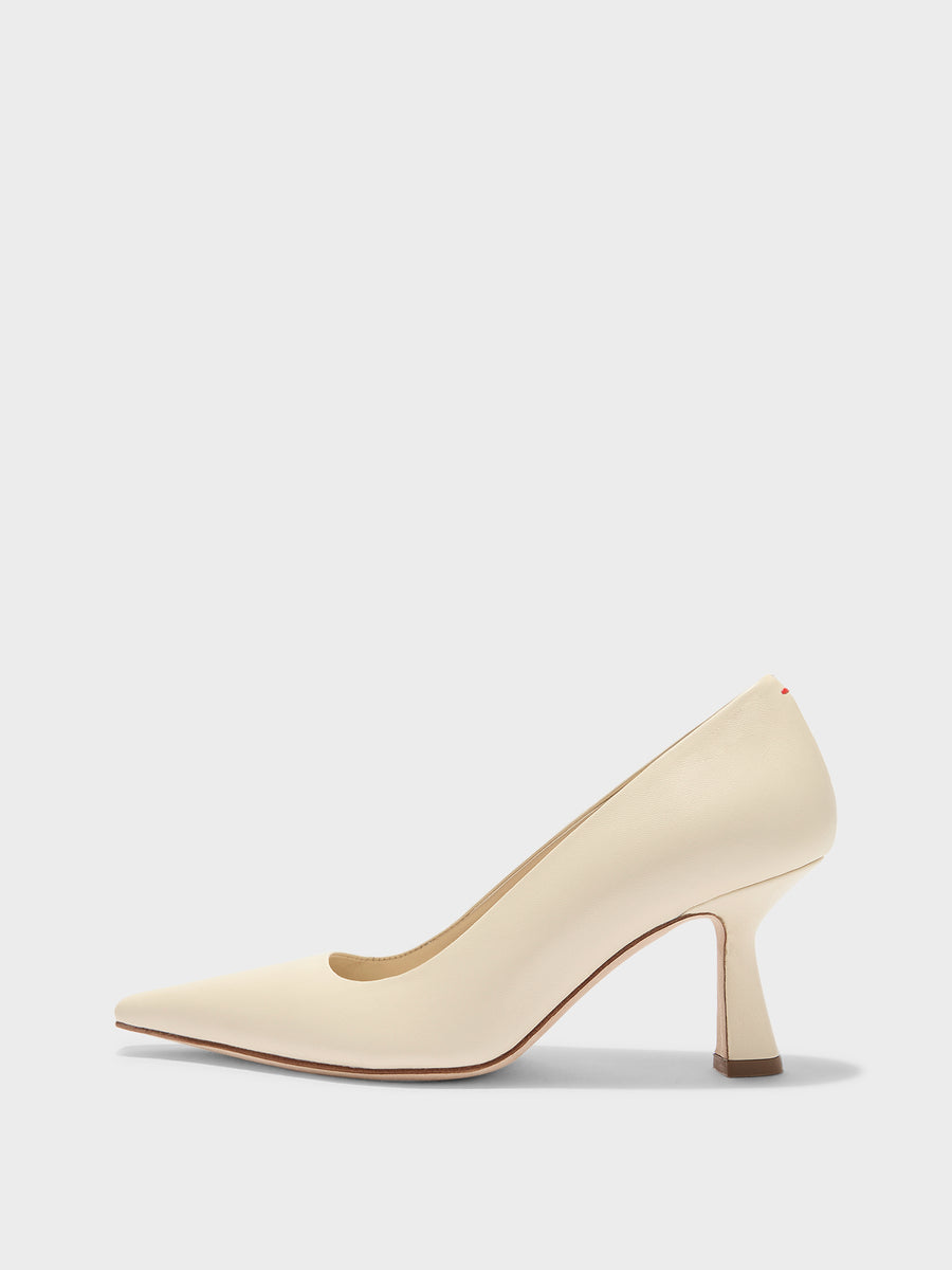 Aeyde | Zandra Leather Pumps for Women | Creamy Nappa | Pointed Toe | High Heel | Side View