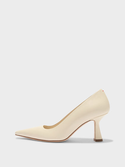 Aeyde | Zandra Leather Pumps for Women | Creamy Nappa | Pointed Toe | High Heel | Side View
