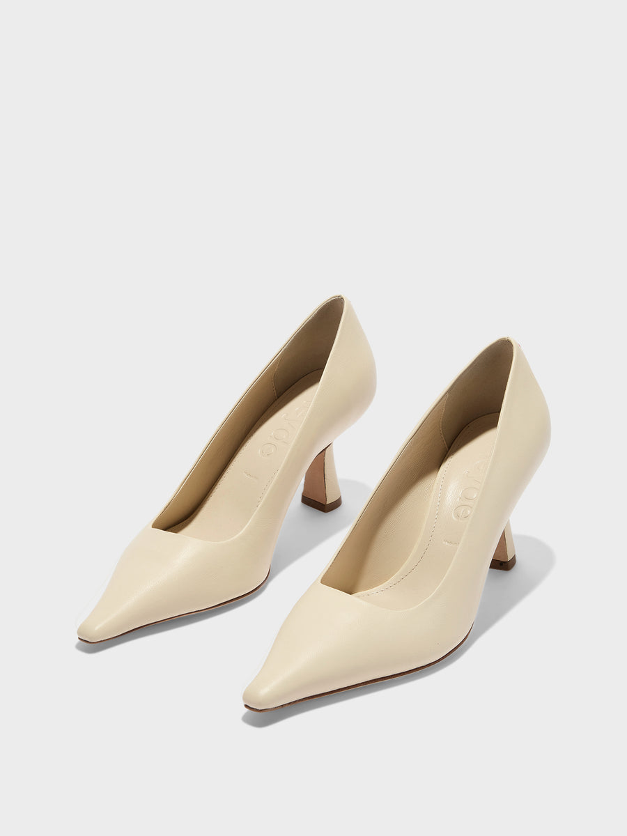 Aeyde | Zandra Leather Pumps for Women | Creamy Nappa | Pointed Toe | High Heel | Luxury Materials | Handmade in Italy