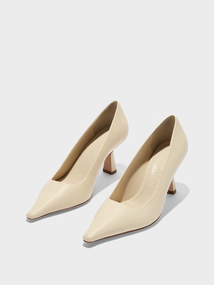 Aeyde | Zandra Leather Pumps for Women | Creamy Nappa | Pointed Toe | High Heel | Luxury Materials | Handmade in Italy