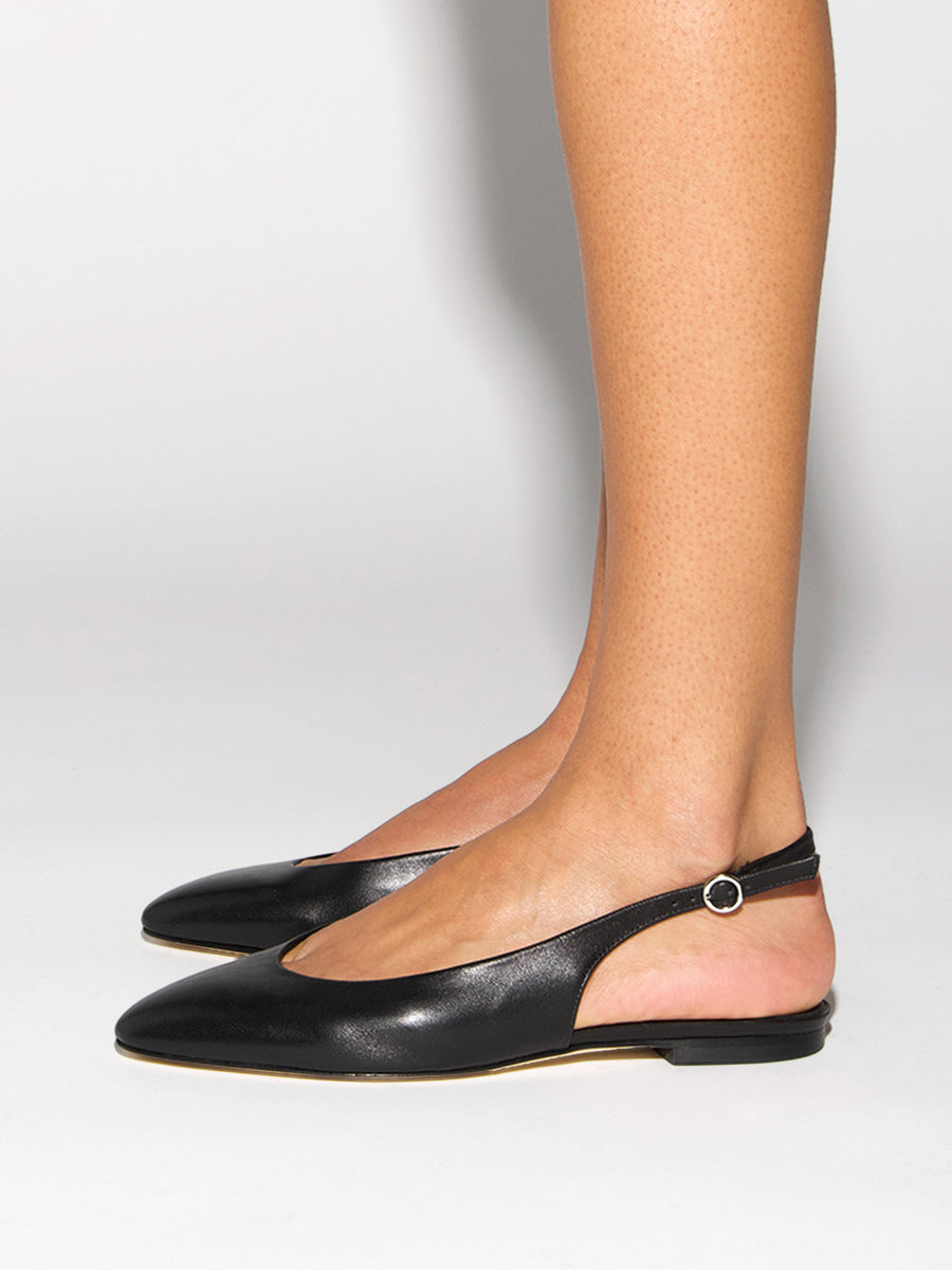Aeyde | Amelia Leather Flats for Women | Black Nappa |  | Flat Heel | How to Style
