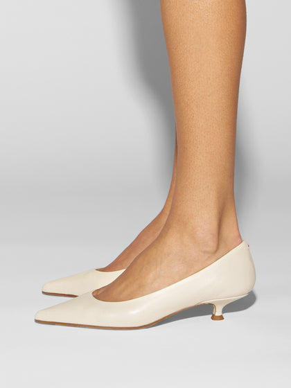 Aeyde | Cari Leather Pumps for Women | Creamy Nappa | Pointed Toe | Mid Heel | How to Style