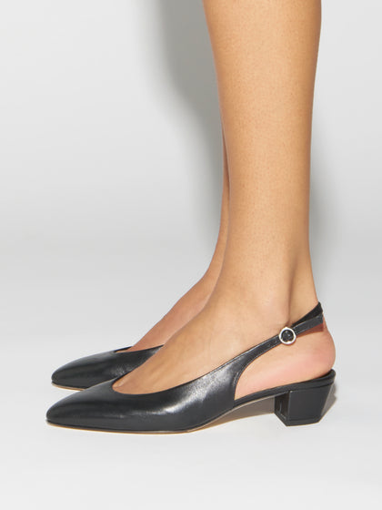 Aeyde | Celeste Leather Pumps for Women | Black Nappa |  | Mid Heel | How to Style
