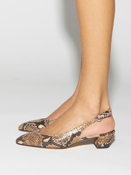 Aeyde | Celeste Leather Pumps for Women | Hazelnut Snake |  | Mid Heel | How to Style