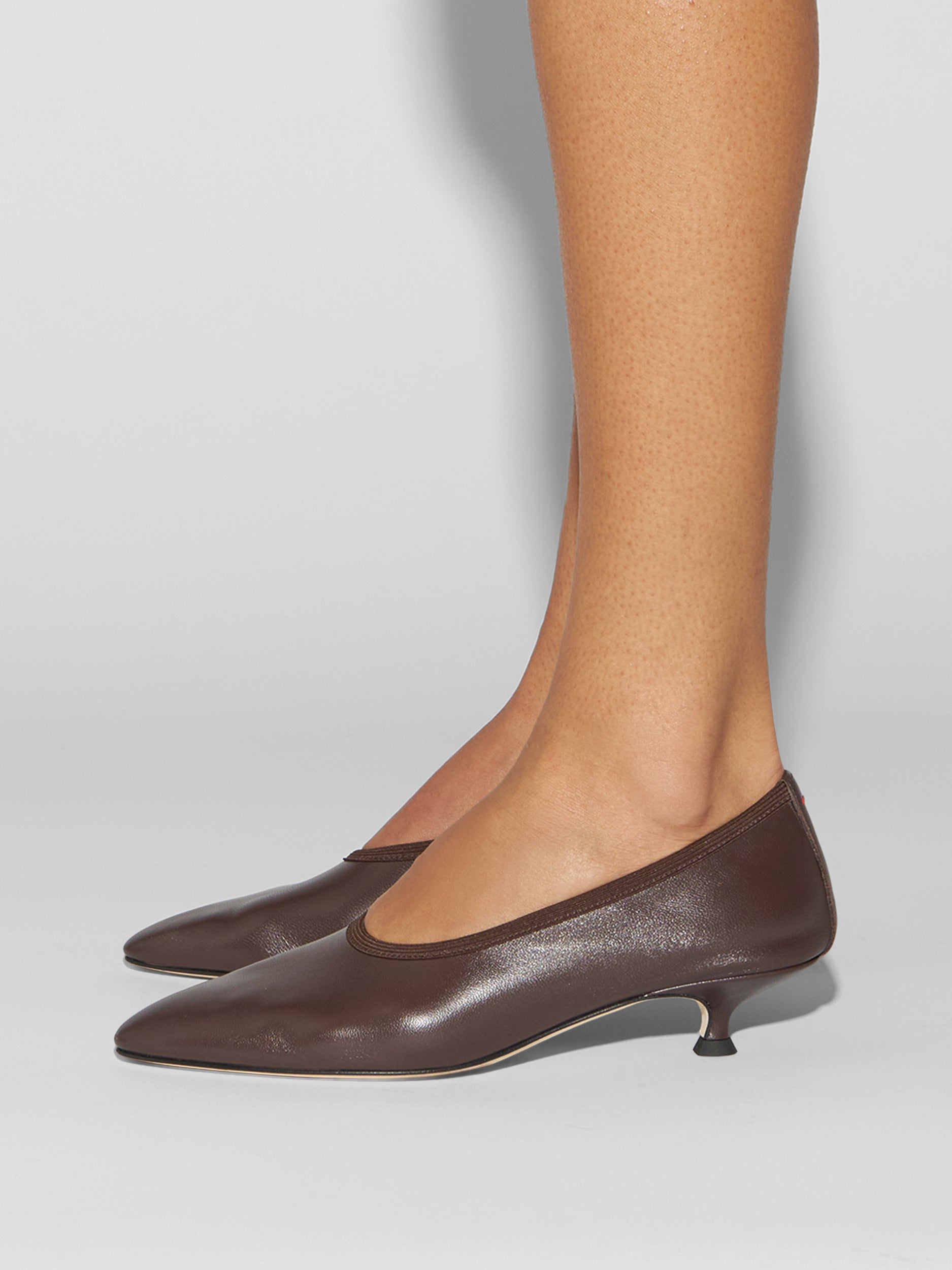 Aeyde | Hermia Leather Pumps for Women | Moka Nappa |  | Mid Heel | How to Style