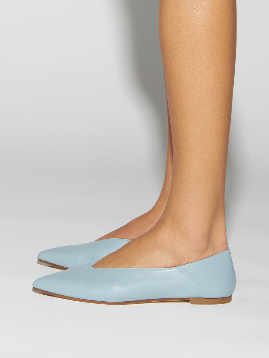 Aeyde | Moa Leather Flats for Women | Glass Nappa | Pointed Toe | Flat Heel | How to Style
