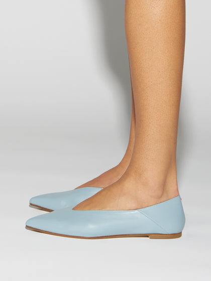 Aeyde | Moa Leather Flats for Women | Glass Nappa | Pointed Toe | Flat Heel | How to Style