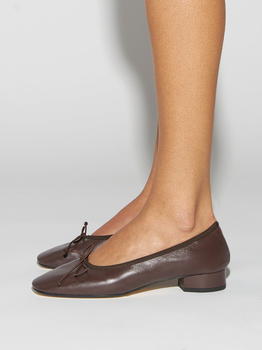 Aeyde | Onda Leather Flats for Women | Moka Nappa | Round Toe | Low Heel | How to Style
