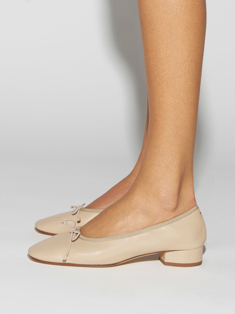 Aeyde | Onda Leather Flats for Women | Sand Nappa | Round Toe | Low Heel | How to Style