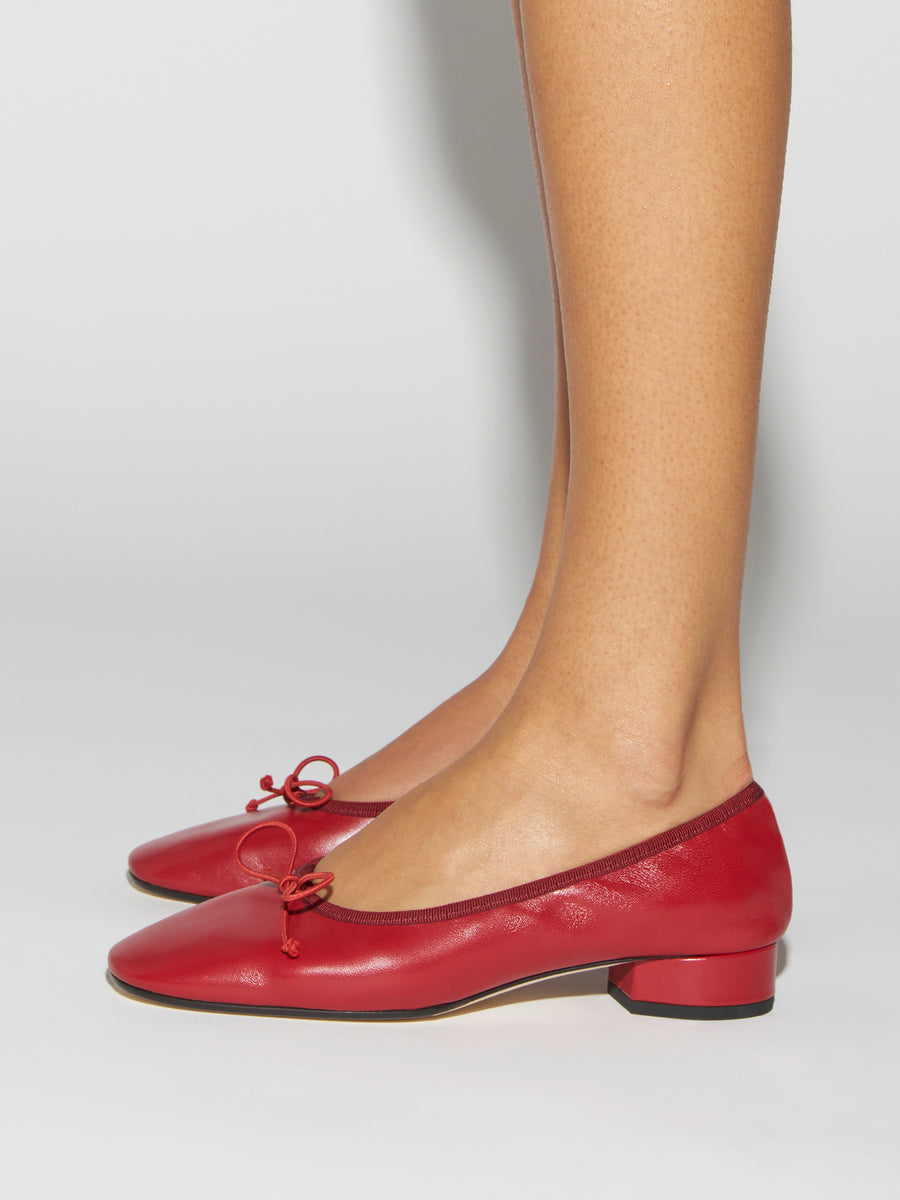 Aeyde | Onda Leather Flats for Women | Scarlet Nappa | Round Toe | Low Heel | How to Style