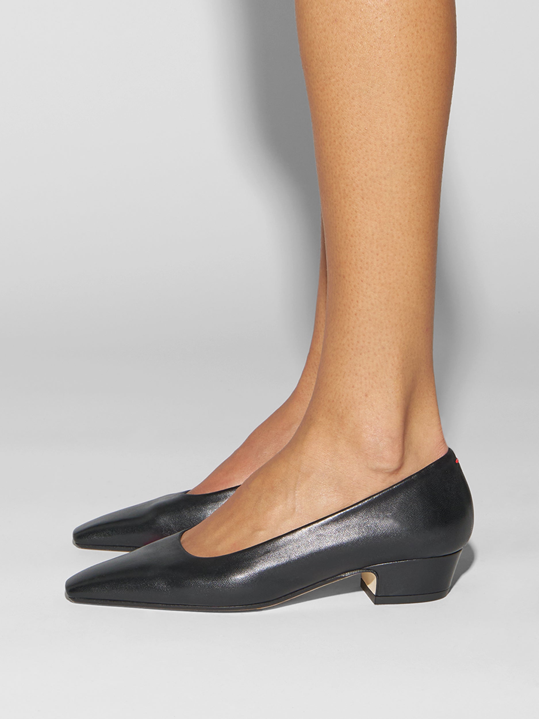 Aeyde | Rory Leather Pumps for Women | Black Nappa | Square Toe | Mid Heel | How to Style