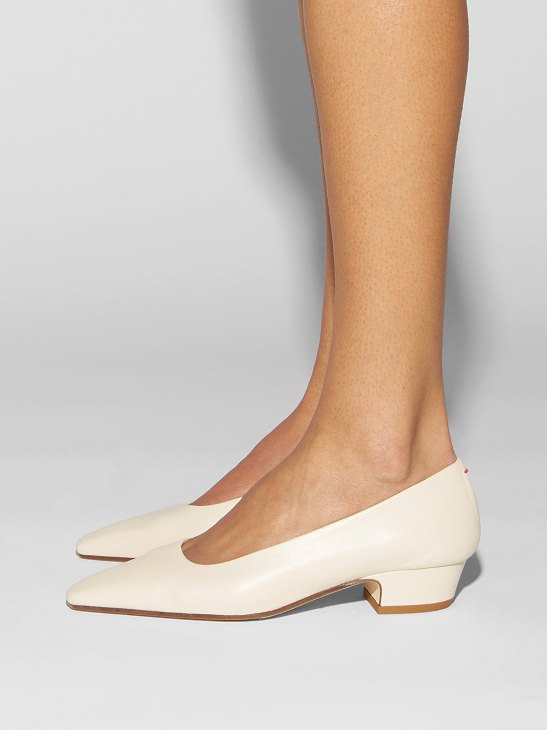 Aeyde | Rory Leather Pumps for Women | Creamy Nappa | Square Toe | Mid Heel | How to Style