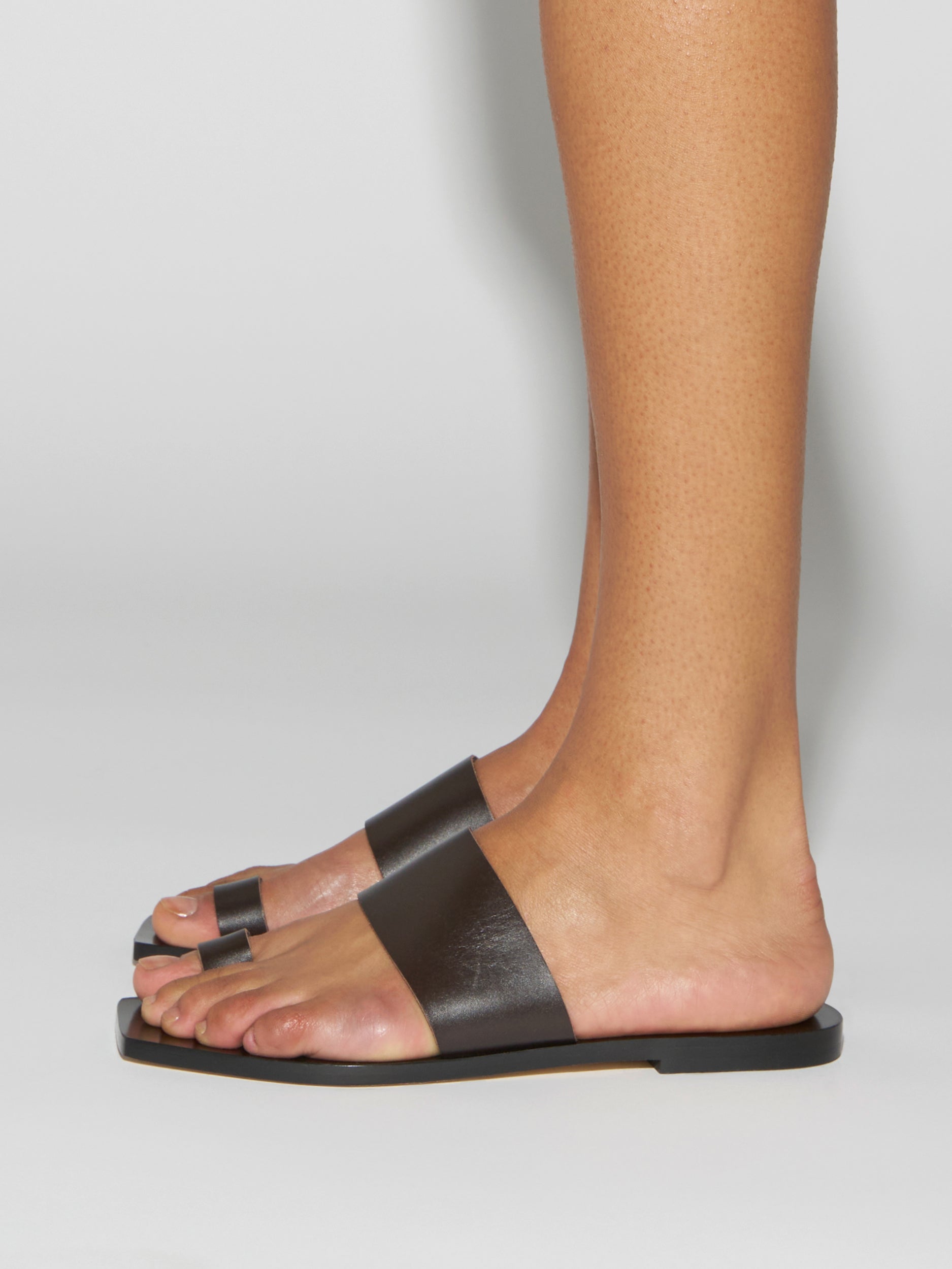 Aeyde | Sibel Leather Flat Sandals for Women | Moka Calf | Square Toe | Flat Heel | How to Style