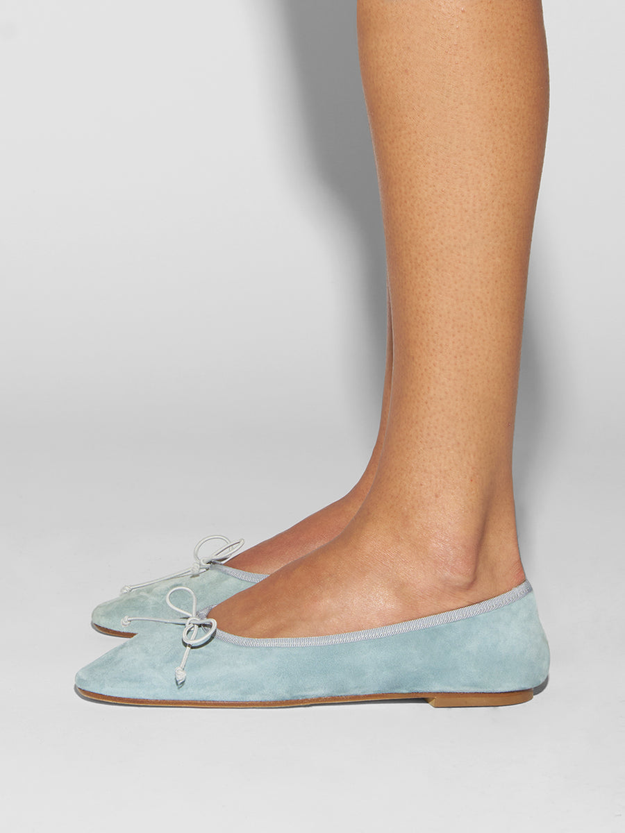 Aeyde | Tiby Leather Flats for Women | Glass Suede | Round Toe | Flat Heel | How to Style