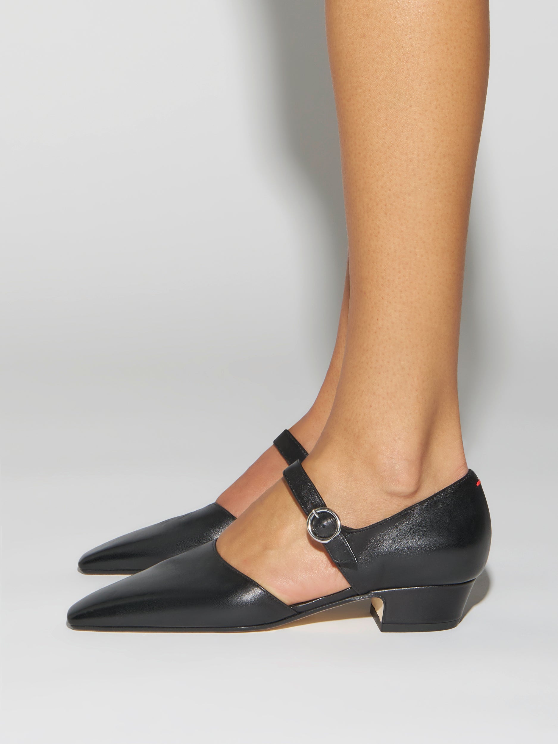 Aeyde | Yara Leather Pumps for Women | Black Nappa | Square Toe | Mid Heel | How to Style