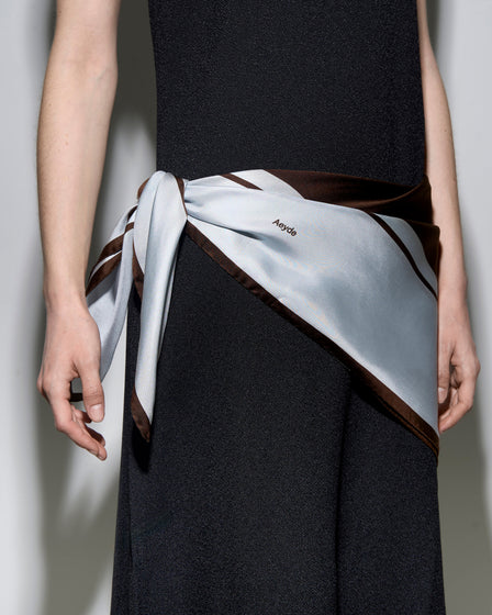 Aeyde | Sera Silk 90x90cm Scarves for Women | Glass/Moka Silk | Luxury Materials | Handmade in Italy