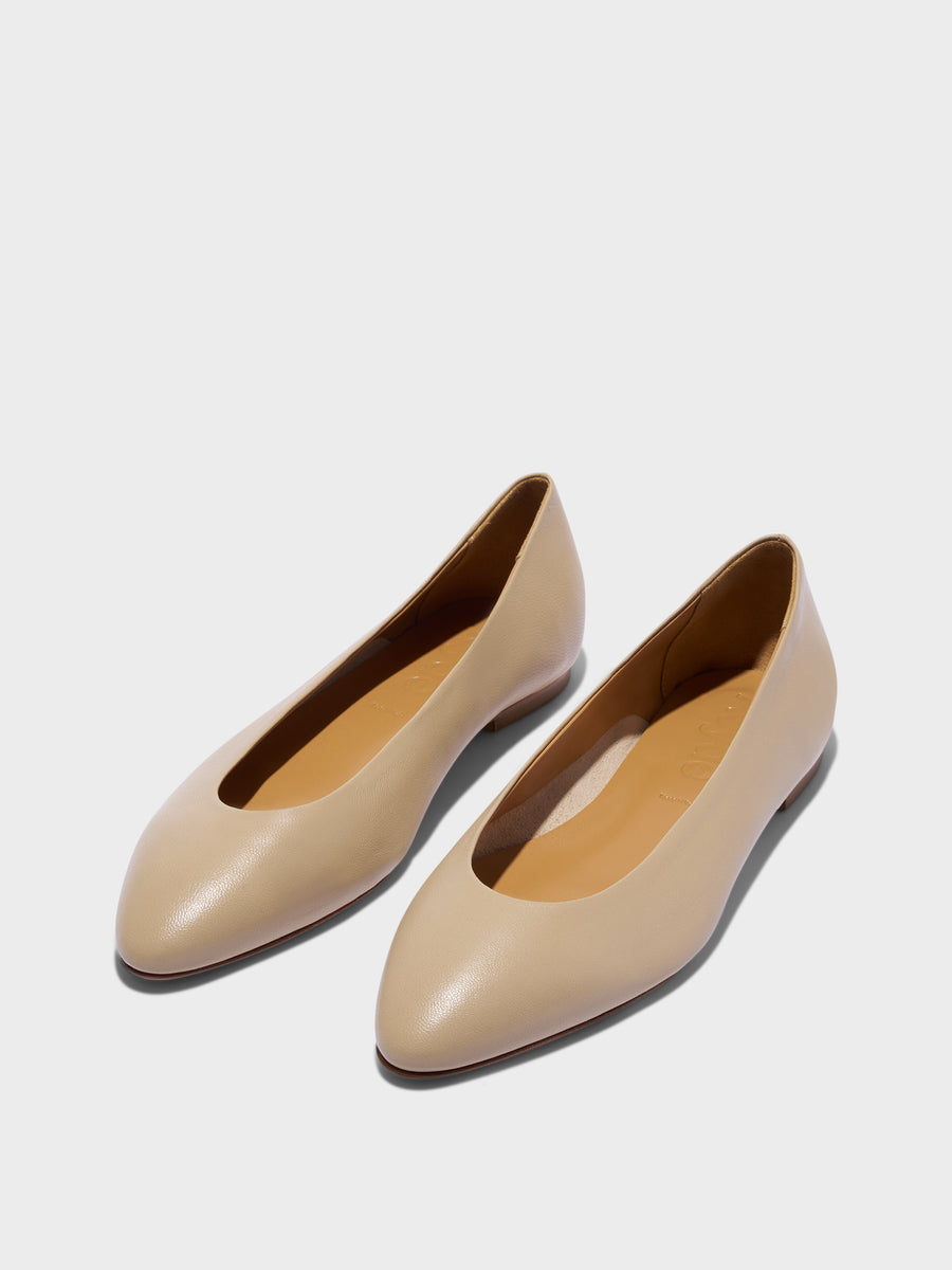Aeyde | Ellie Leather Flats for Women | Sand Nappa |  | Flat Heel | Luxury Materials | Handmade in Italy