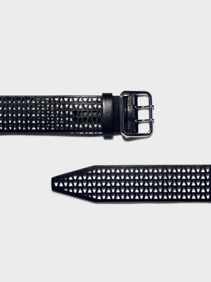 Aeyde | Nari Leather Belt for Women | Black/Silver Calf | Luxury Materials | Handmade in Italy | Material Details