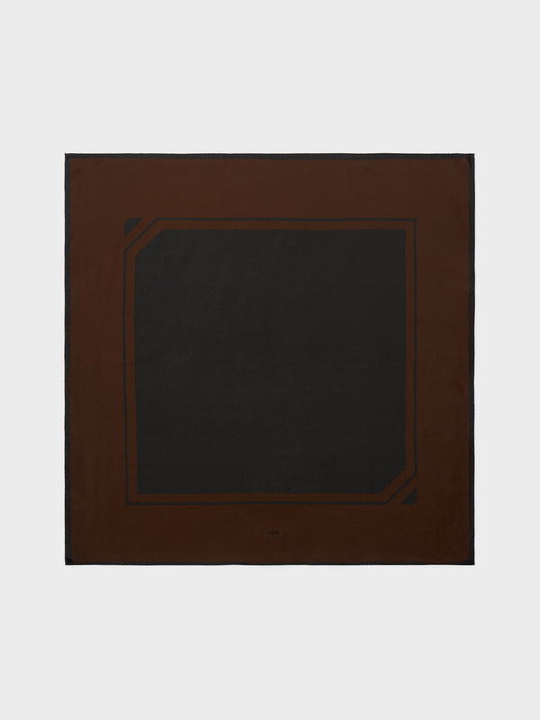 Aeyde | Sera Silk 90x90cm Scarves for Women | Moka/Black Silk | Luxury Materials | Handmade in Italy