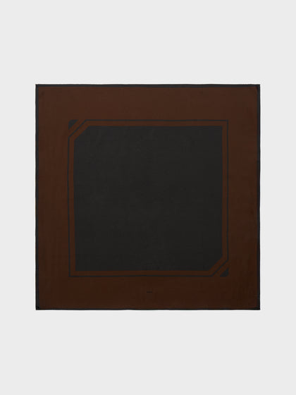 Aeyde | Sera Silk 90x90cm Scarves for Women | Moka/Black Silk | Luxury Materials | Handmade in Italy