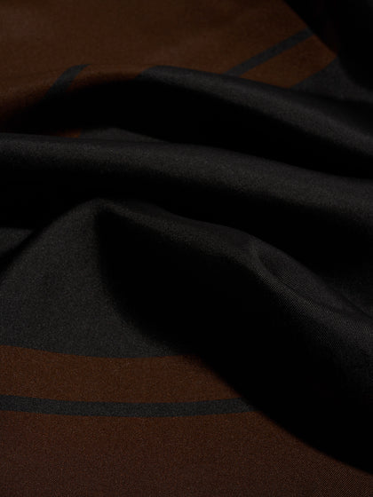 Aeyde | Sera Silk 90x90cm Scarves for Women | Moka/Black Silk | Luxury Materials | Handmade in Italy | Material Details
