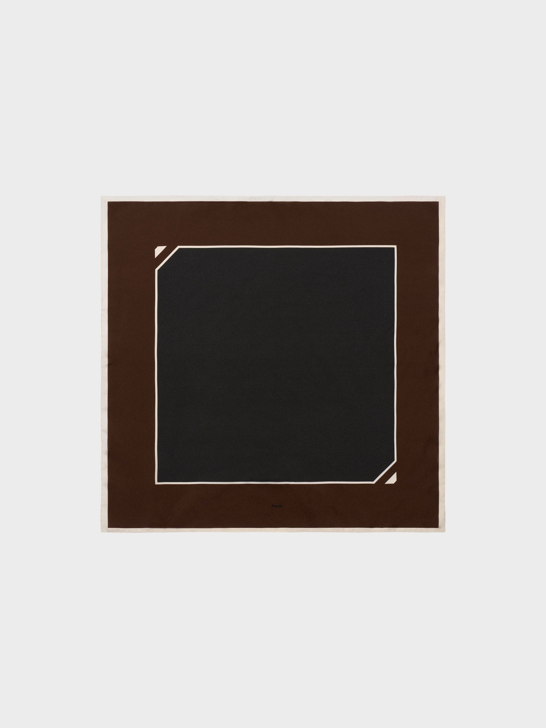 Aeyde | Soli Silk 60x60cm Scarves for Women | Moka/Black Silk | Luxury Materials | Handmade in Italy