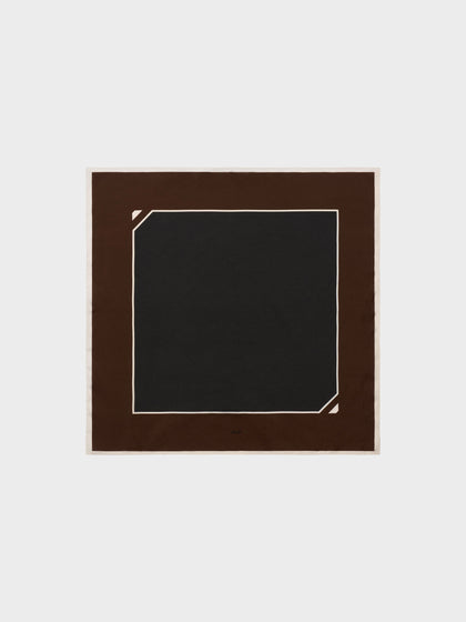 Aeyde | Soli Silk 60x60cm Scarves for Women | Moka/Black Silk | Luxury Materials | Handmade in Italy