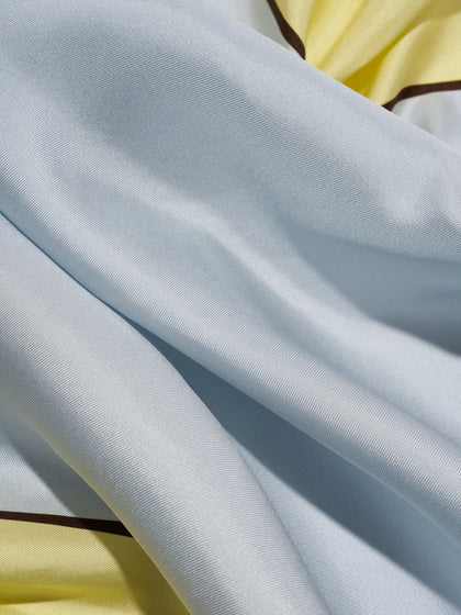 Aeyde | Soli Silk 60x60cm Scarves for Women | Lemon/Glass Silk | Luxury Materials | Handmade in Italy | Material Details