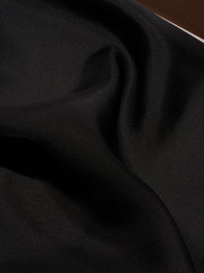 Aeyde | Soli Silk 60x60cm Scarves for Women | Moka/Black Silk | Luxury Materials | Handmade in Italy | Material Details